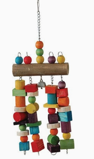 Large Bamboo Log Bird Toy